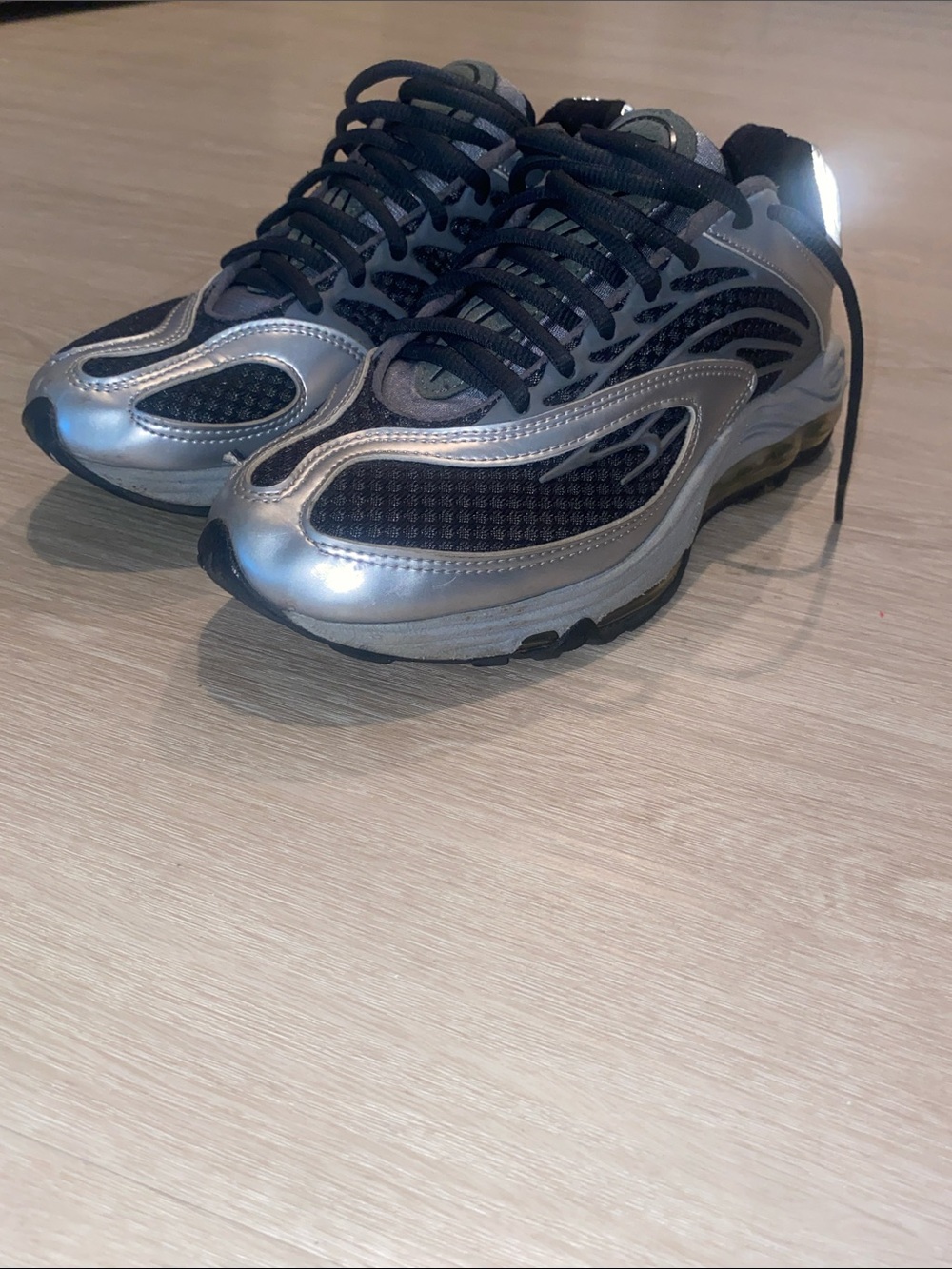 Men’s Nike Air Tuned Max Silver and Black Running Sneakers